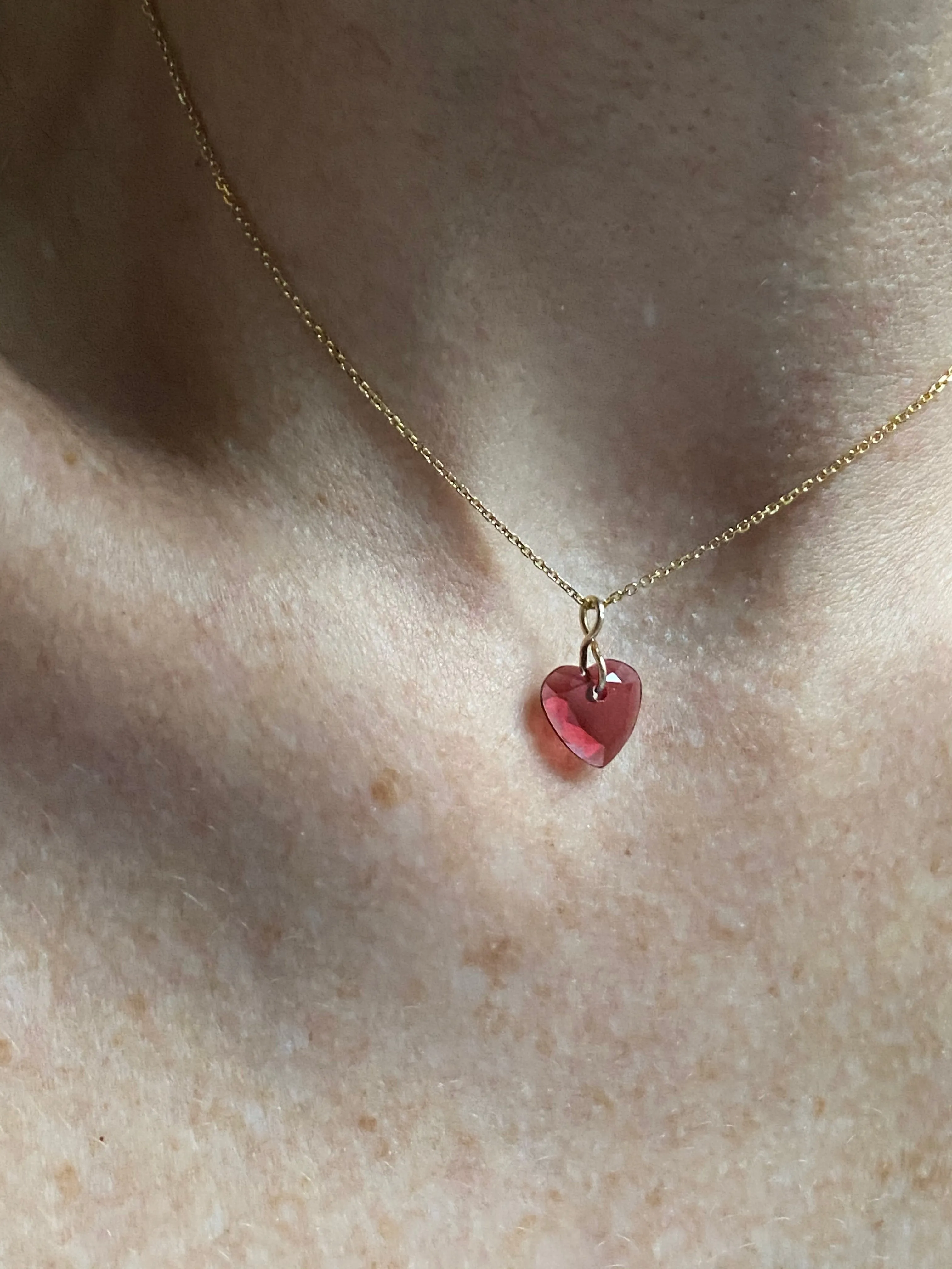 Garnet Heart Necklace