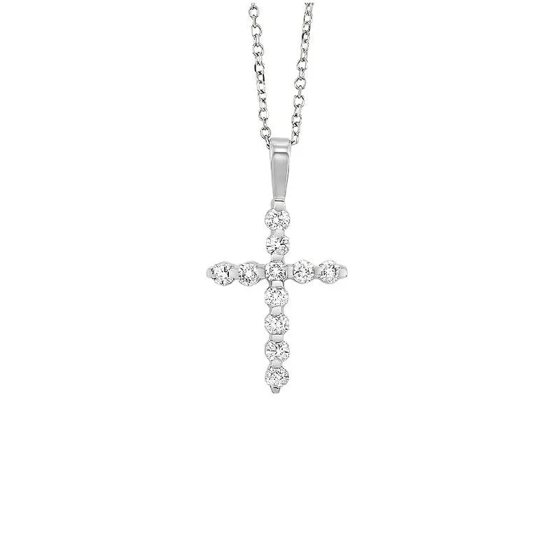 Gems One Diamond Classic Cross Pendant In 14k White Gold (1/3 Ctw)
