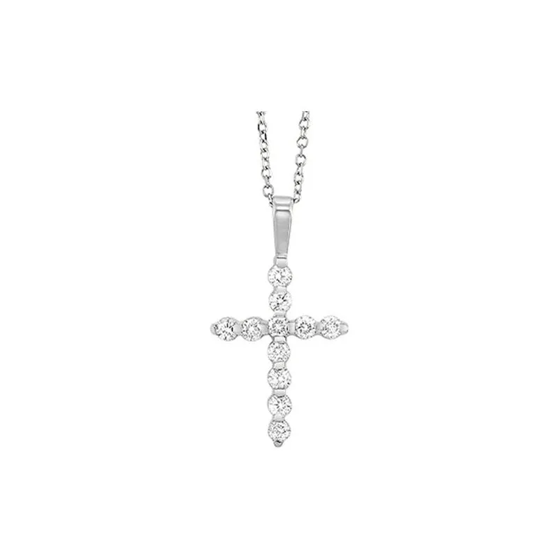 Gems One Diamond Classic Cross Pendant In 14k White Gold (1/3 Ctw)