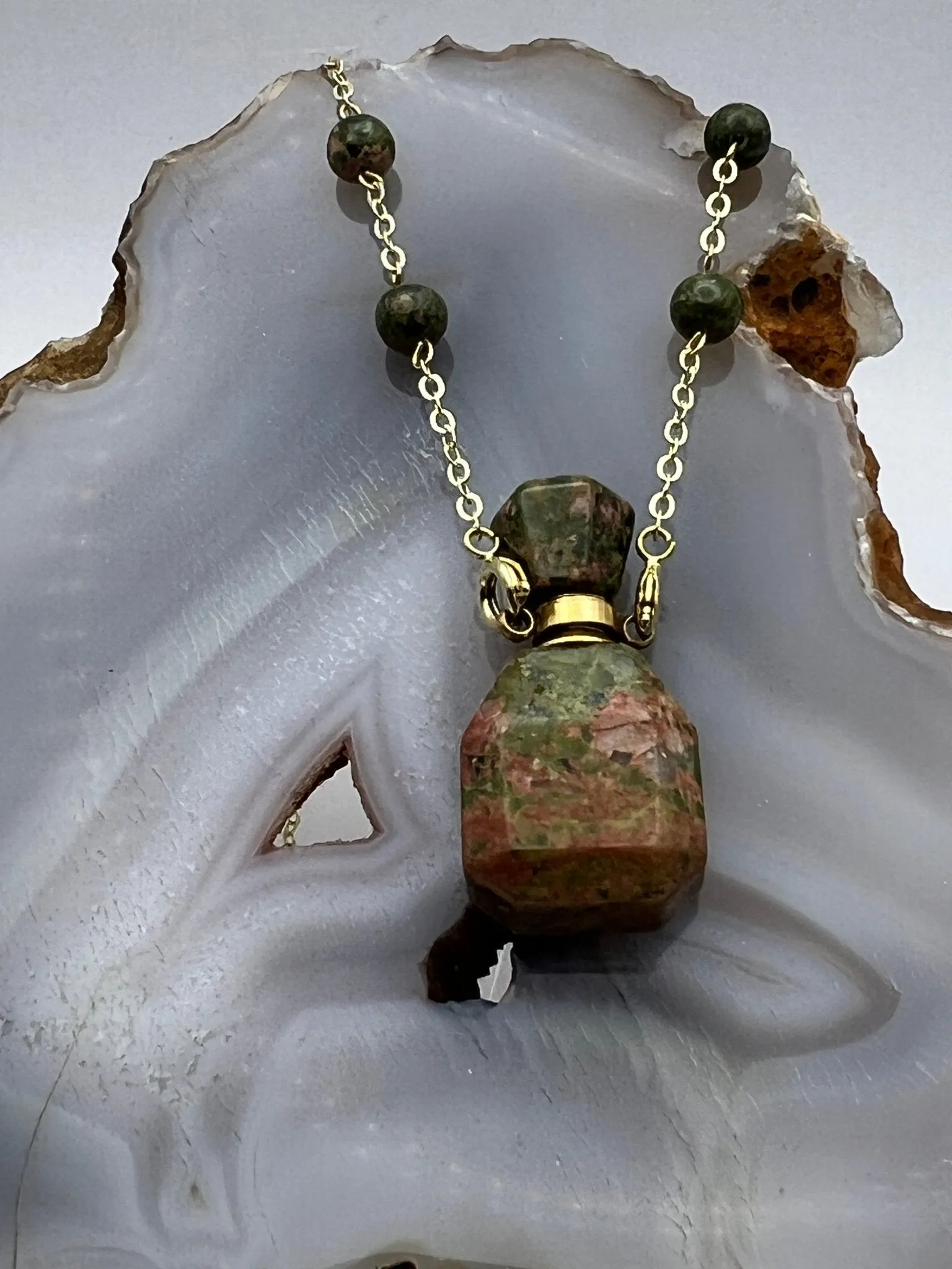Gemstone Bottle Necklaces
