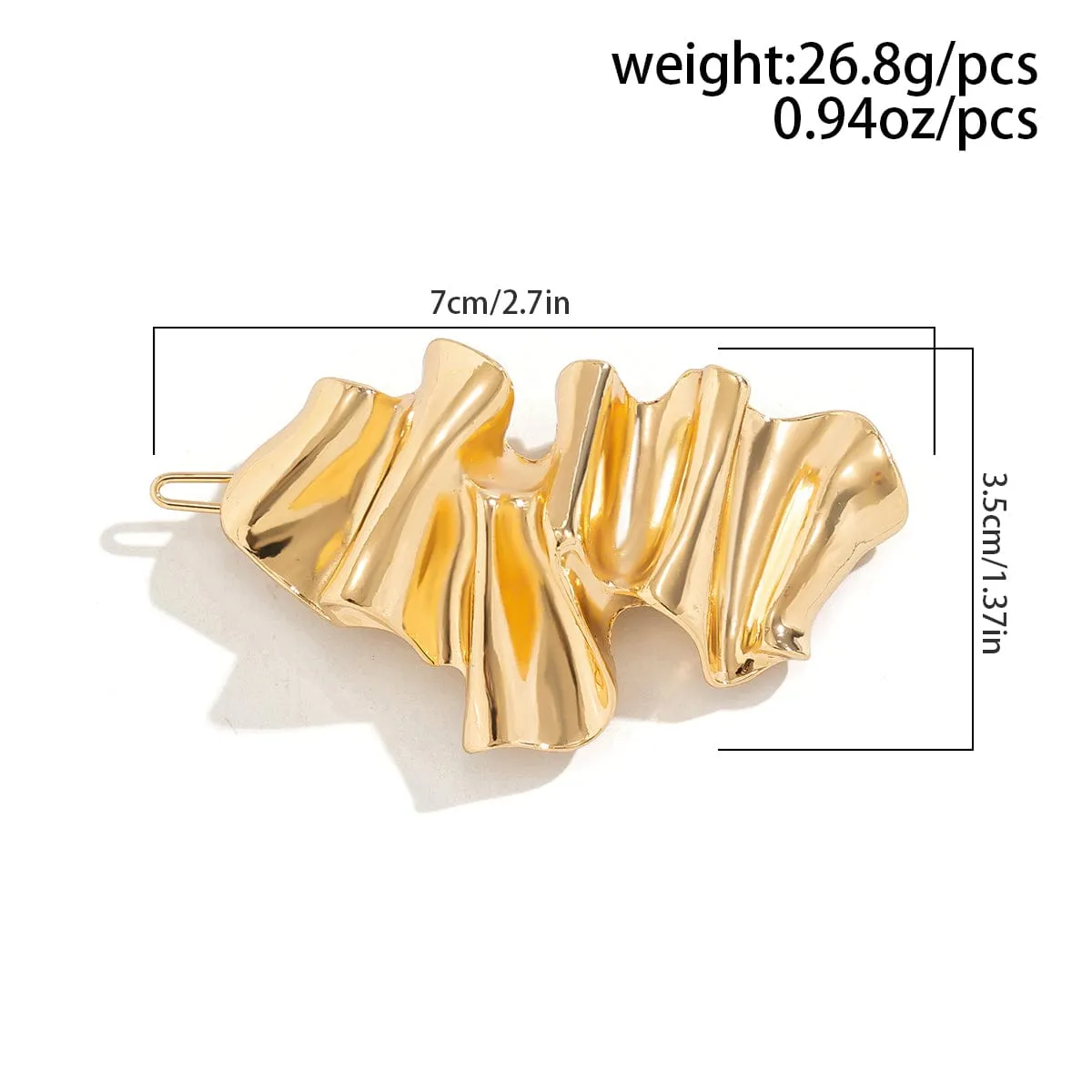 Geometric Chunky Pleated Irregular Pattern Hair Clip