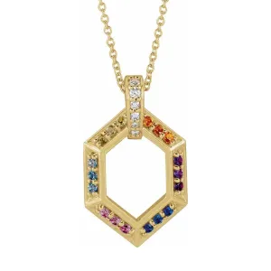Geometric Family Birthstone Necklace