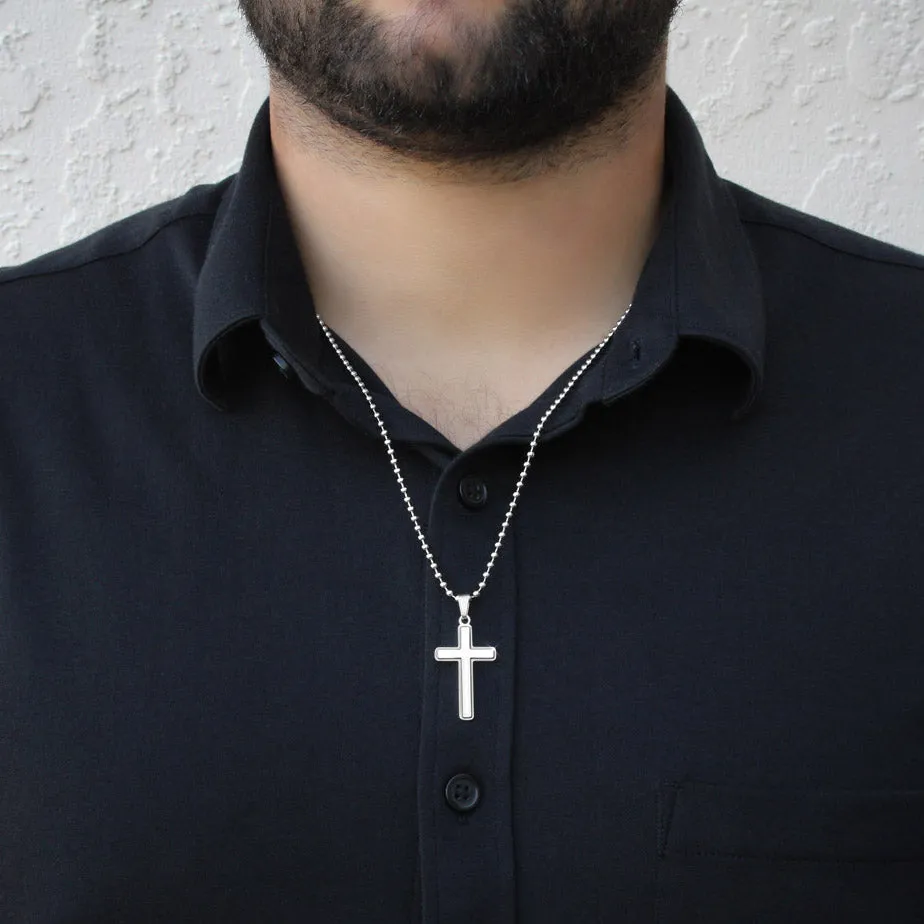 Gift For Caregiver - We Are So Grateful Message Card Cross Necklace For Men