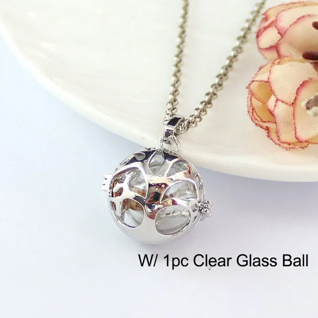 Glass Globe Leaver Leaf Locket Cremation Necklace