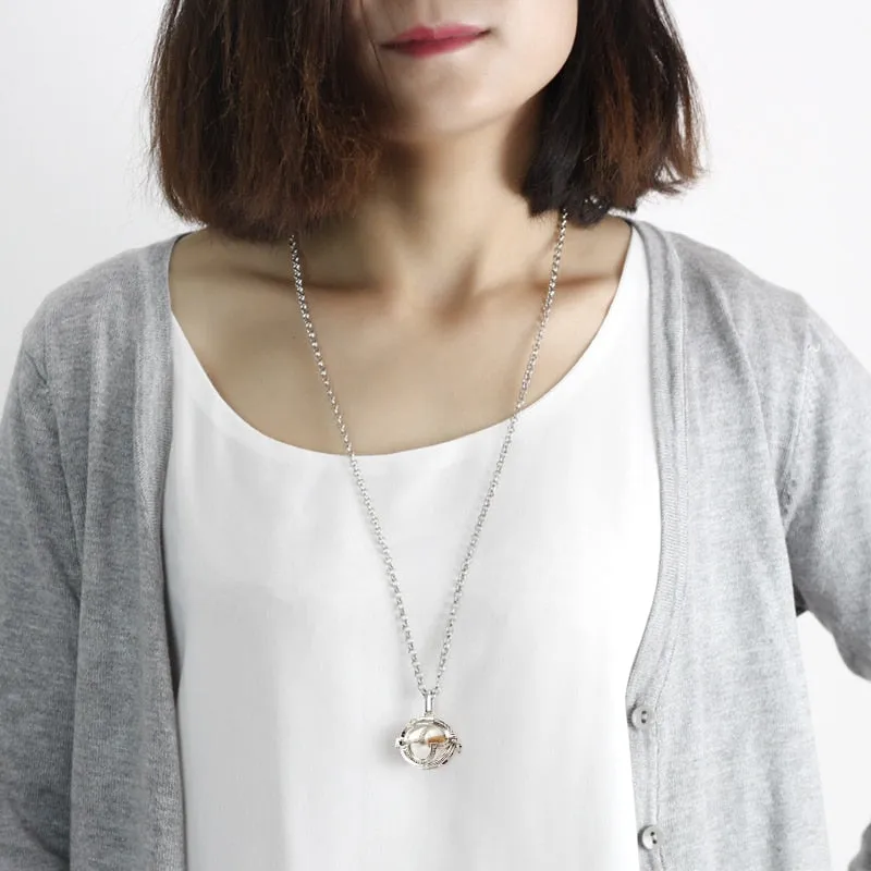 Glass Globe Leaver Leaf Locket Cremation Necklace