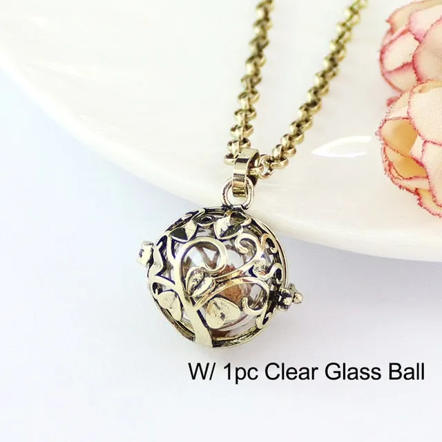 Glass Globe Leaver Leaf Locket Cremation Necklace