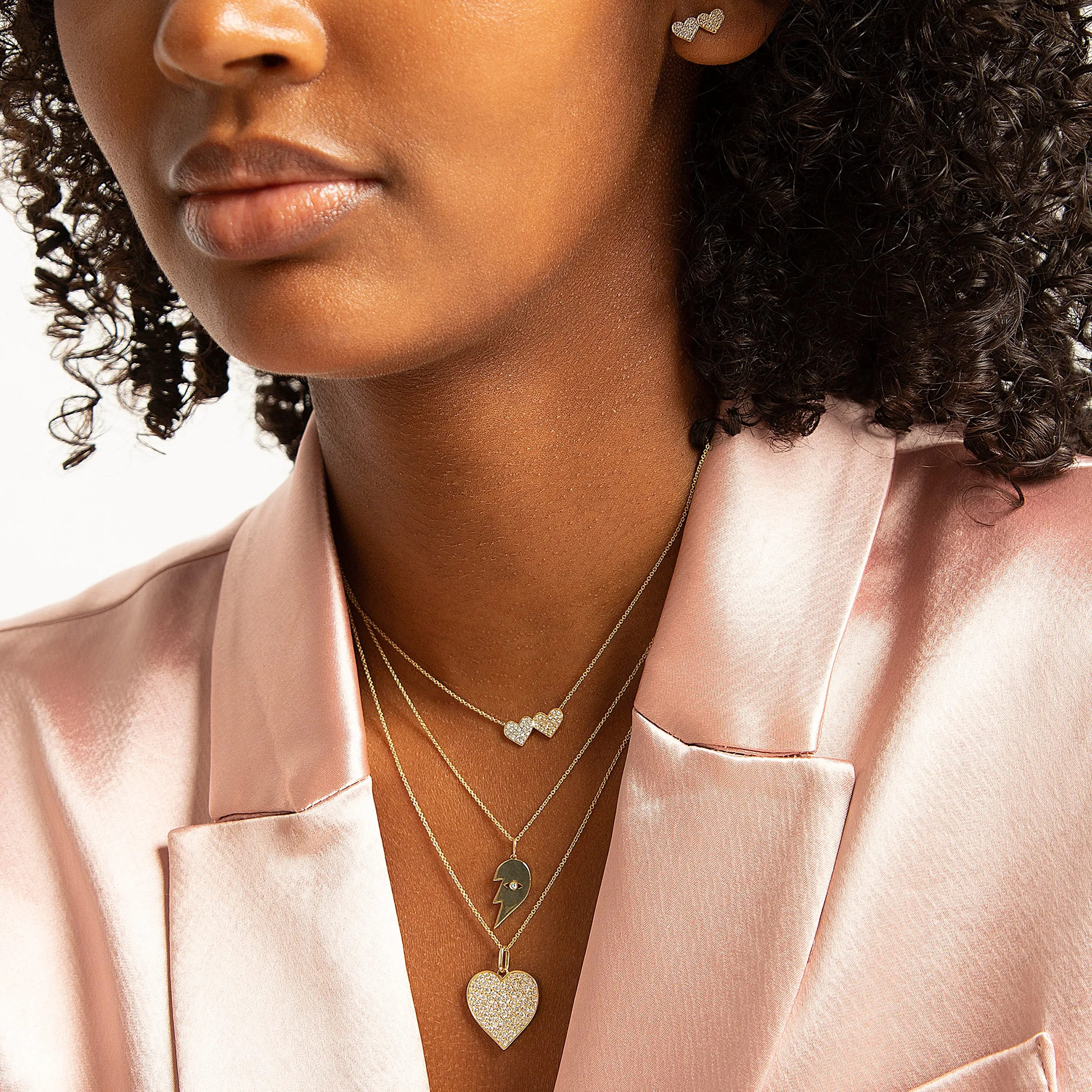 Gold & Diamond Extra Large Heart Charm