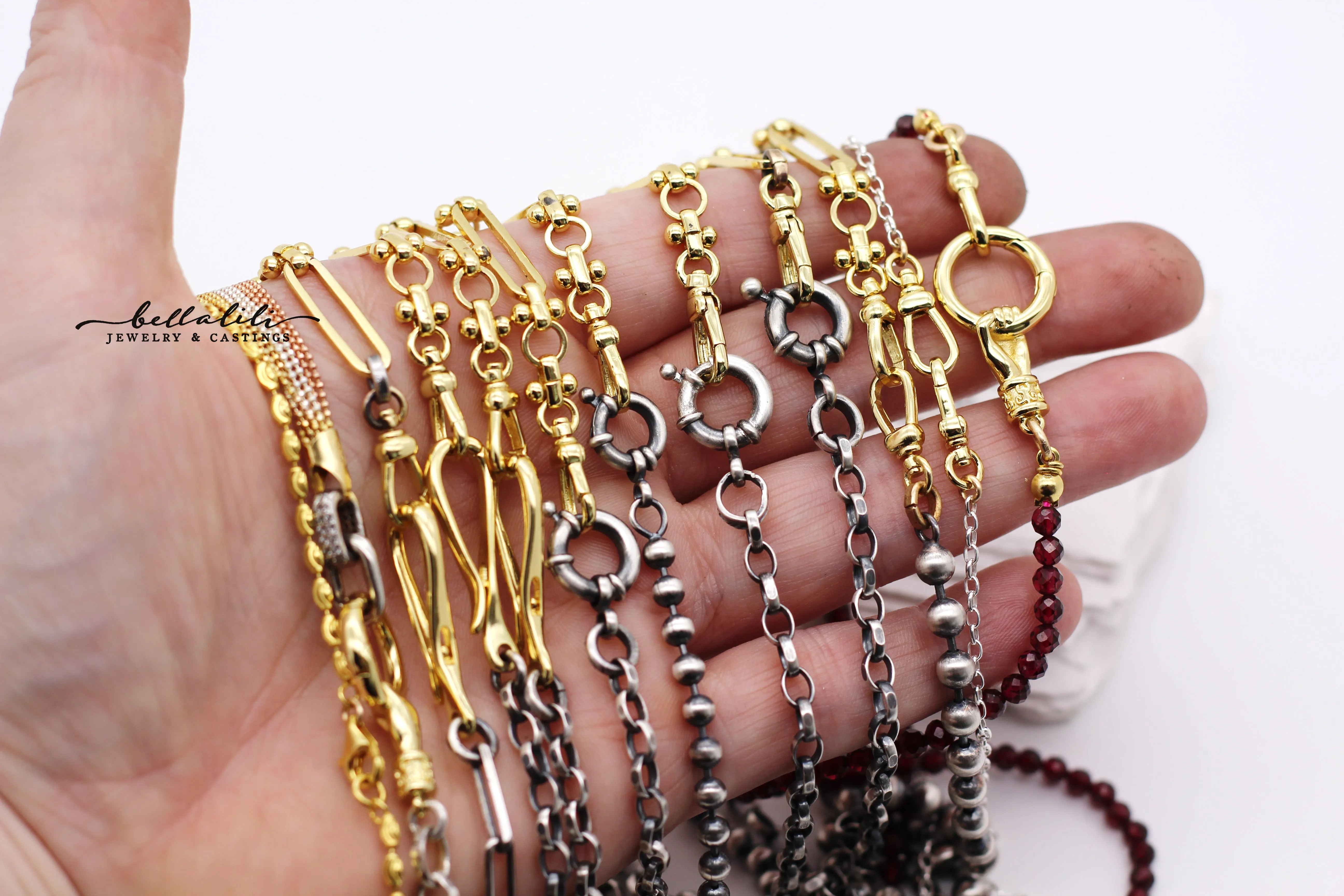 Gold & Sterling Swivel Clasp Chains