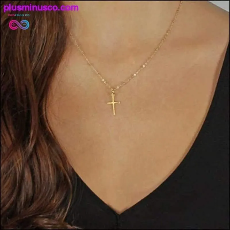Gold Chain Cross Necklace Small Gold Cross Religious Jewelry