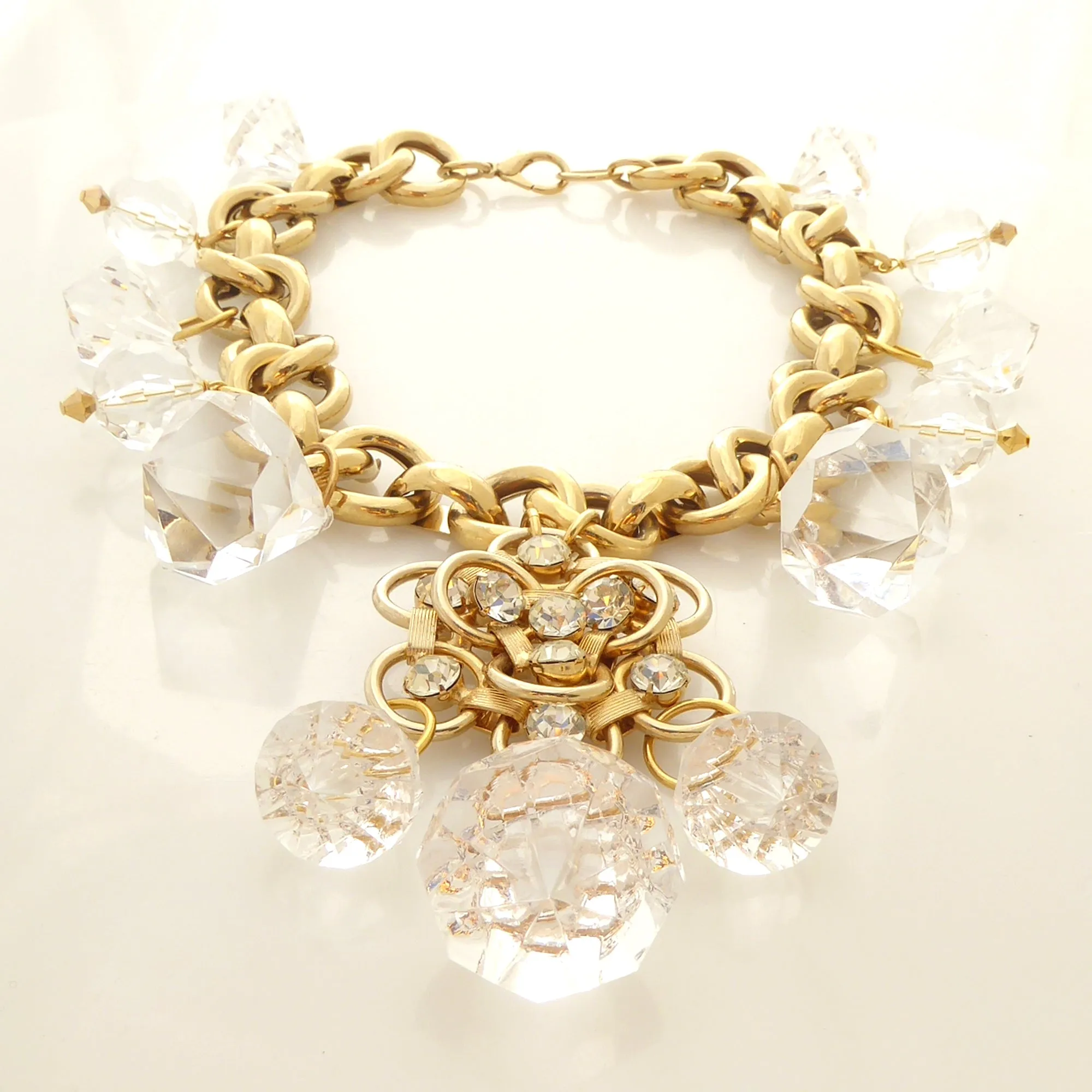 Gold circular gem necklace