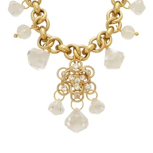 Gold circular gem necklace