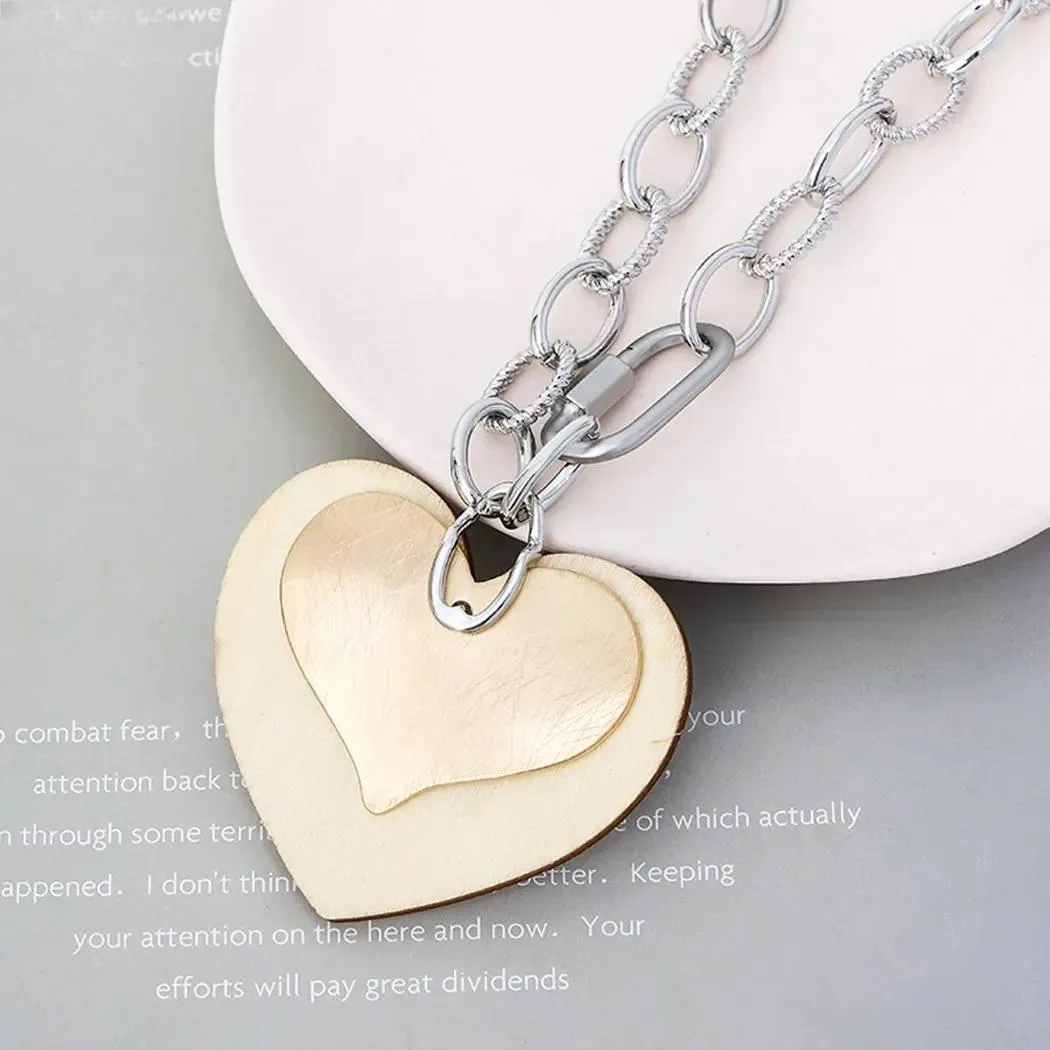 Gold Color Heart Necklace for Women Trending Products Gothic Chains Pendants
