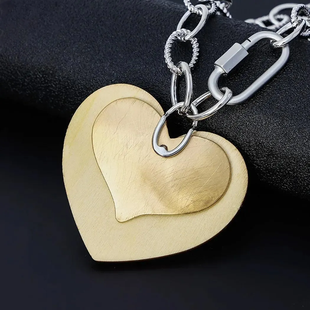 Gold Color Heart Necklace for Women Trending Products Gothic Chains Pendants