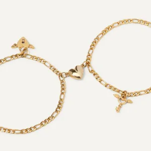 Gold Heart Pendant Bracelet - Luxury Chain, Dainty Charm, Fine Jewelry