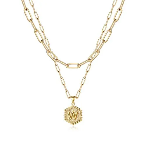 Gold Layering Initial Choker Necklaces for Women