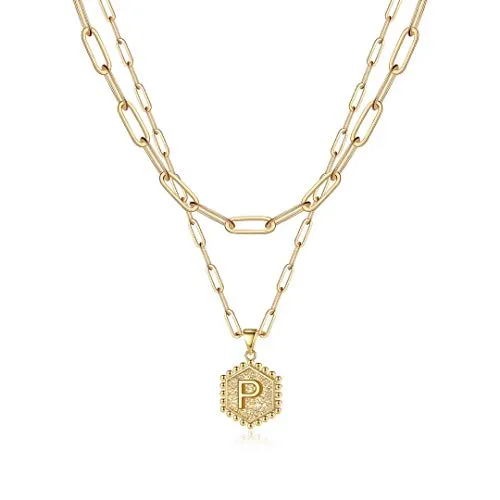 Gold Layering Initial Choker Necklaces for Women