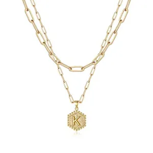 Gold Layering Initial Choker Necklaces for Women