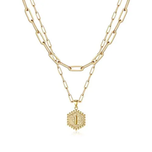 Gold Layering Initial Choker Necklaces for Women