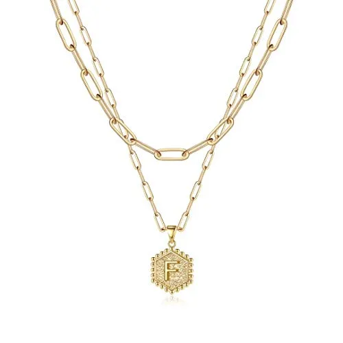 Gold Layering Initial Choker Necklaces for Women