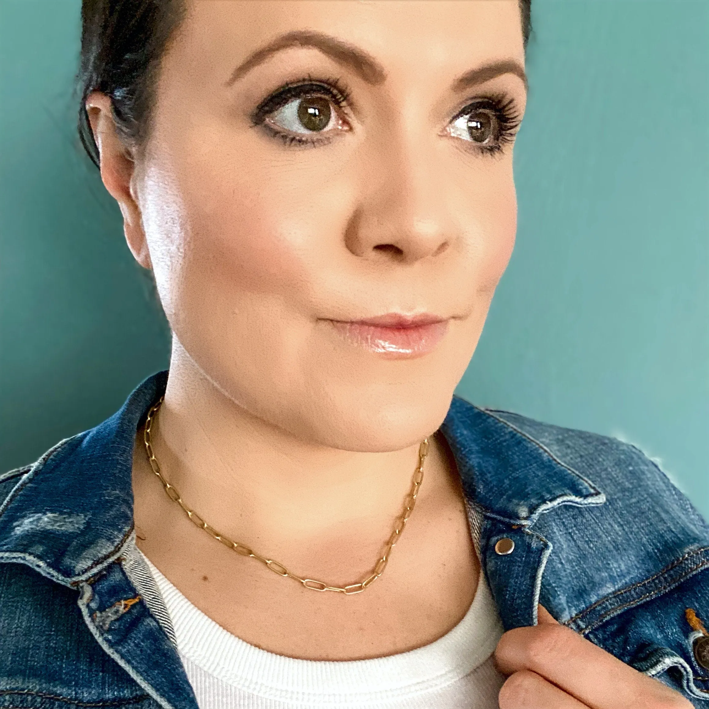 Gold Layering Necklaces | Nickel-Free Gold Plated Brass Chains | Paperclip Chain | Satellite Chain | Disc Chain