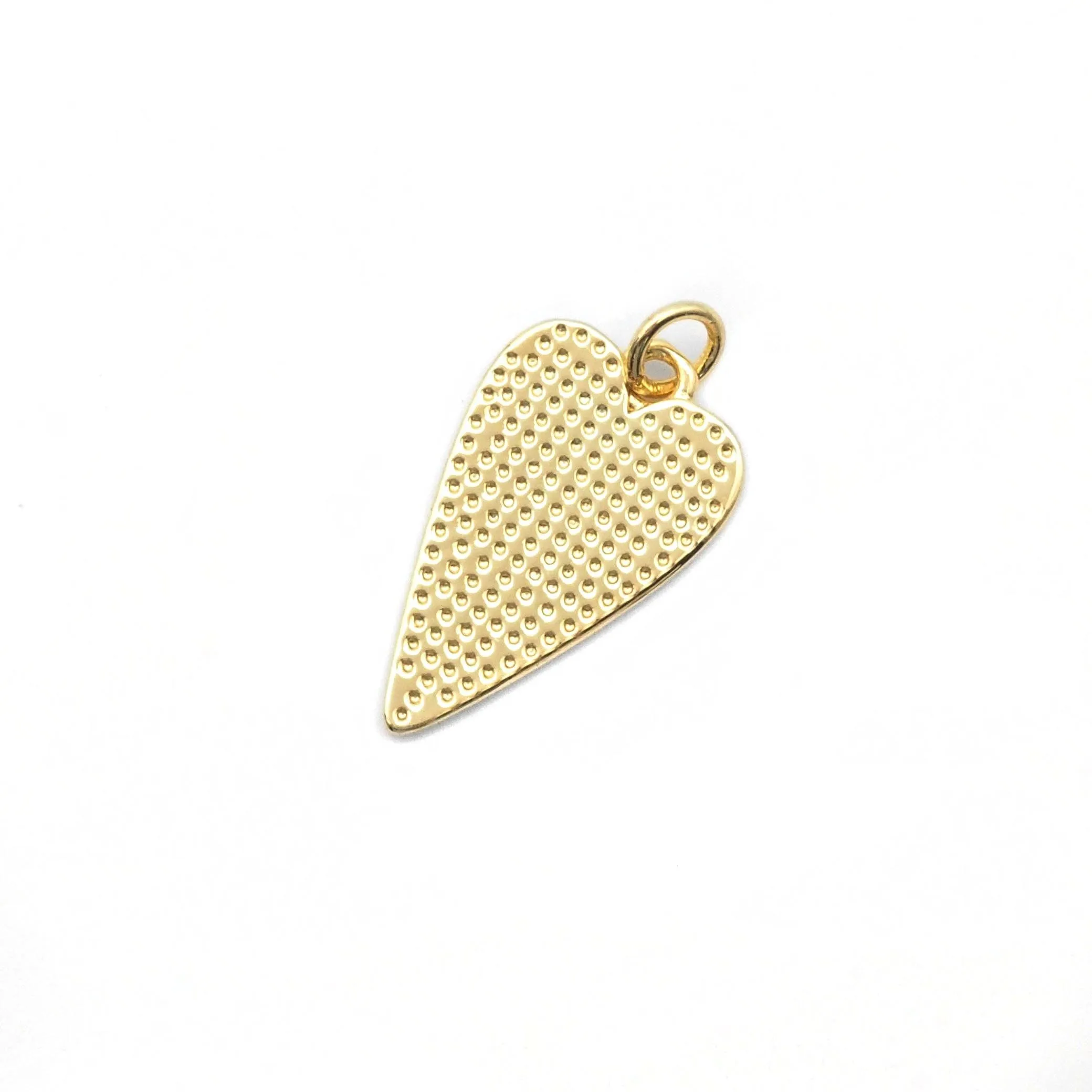 Gold Mother of Pearl Heart Charm, Sku#LK820