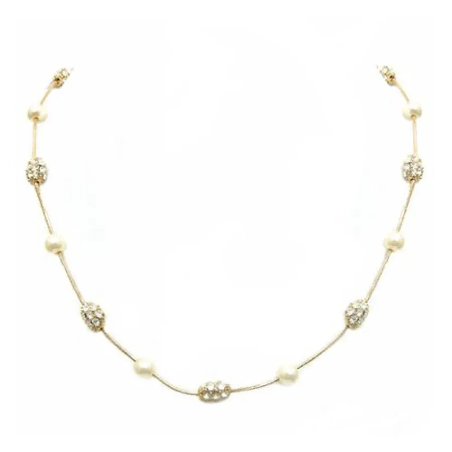 GOLD NECKLACES  #HNN5597_GLD-CRM (GB5)