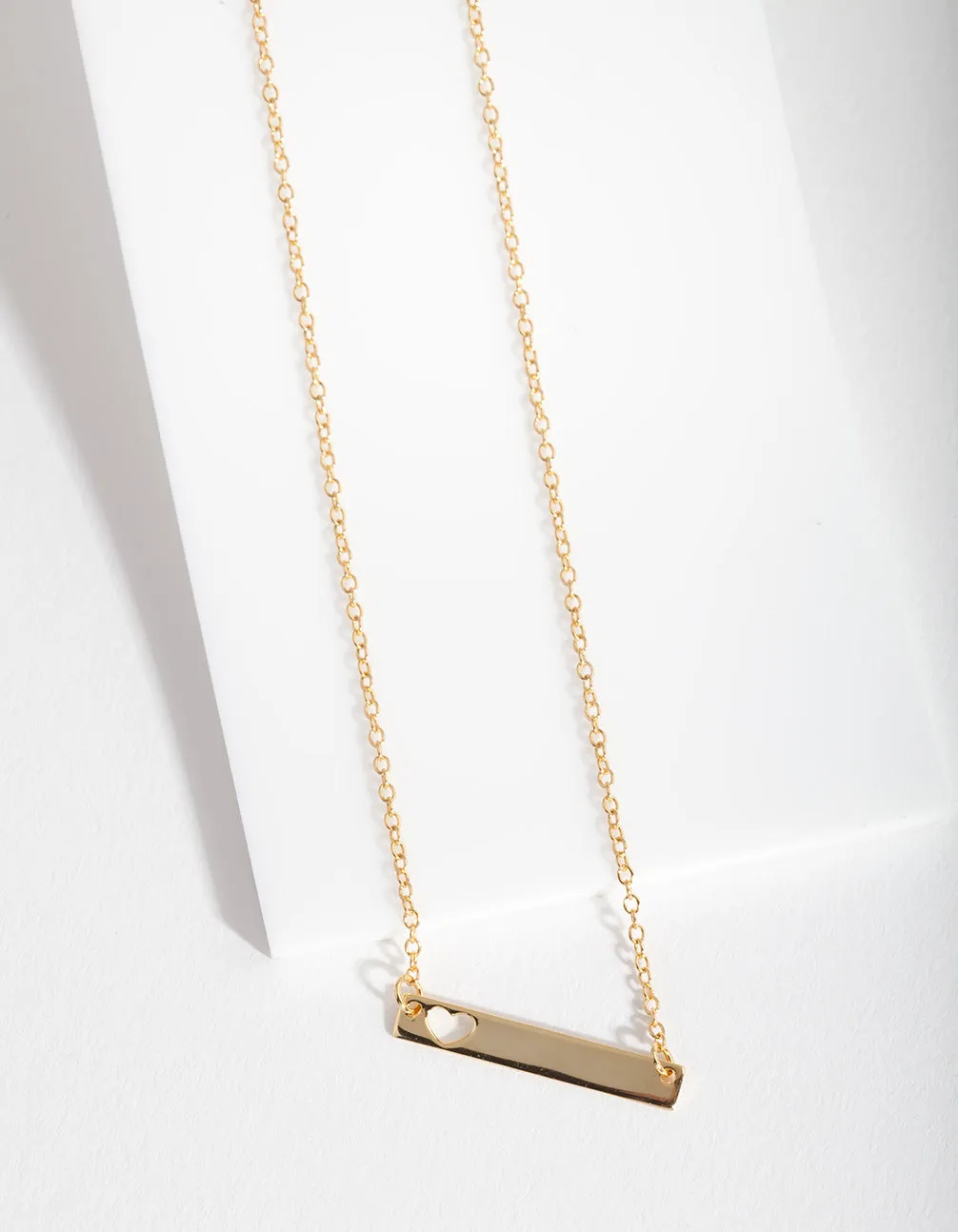 Gold Plated Sterling Silver Heart Cut-Out Necklace