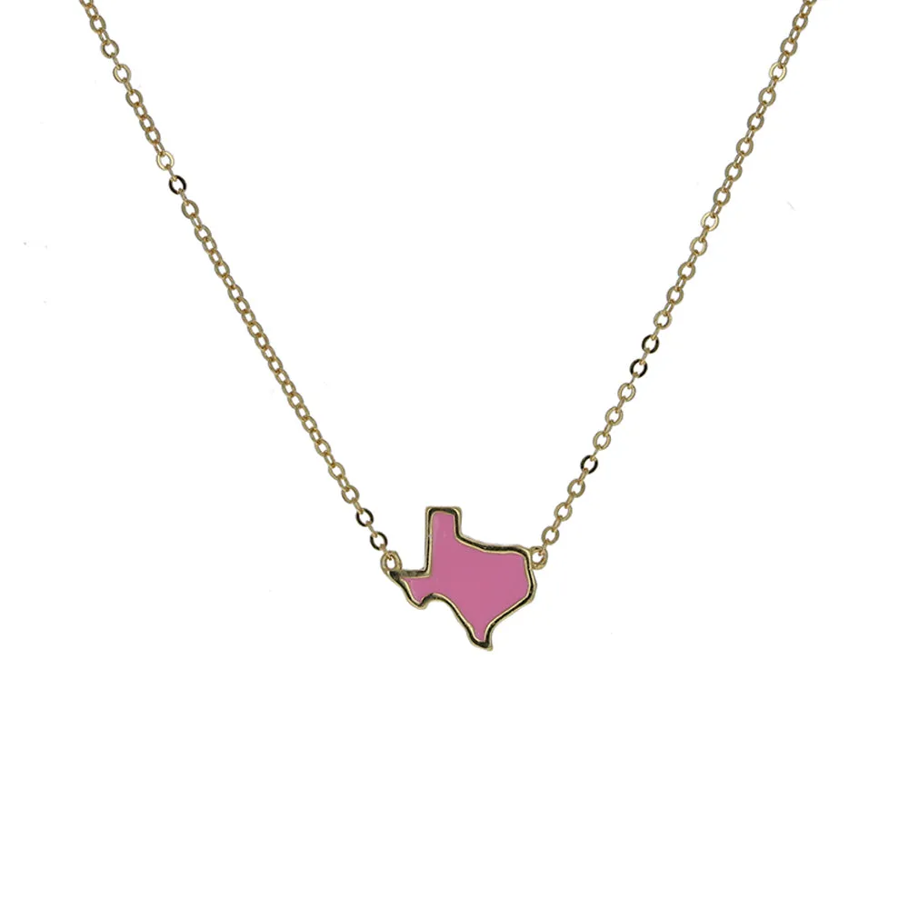 Gold Texas Enamel Necklace