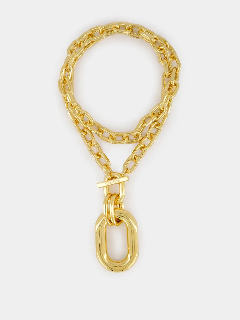 Gold-Tone XL Link Necklace with Pendant