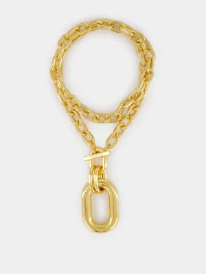 Gold-Tone XL Link Necklace with Pendant