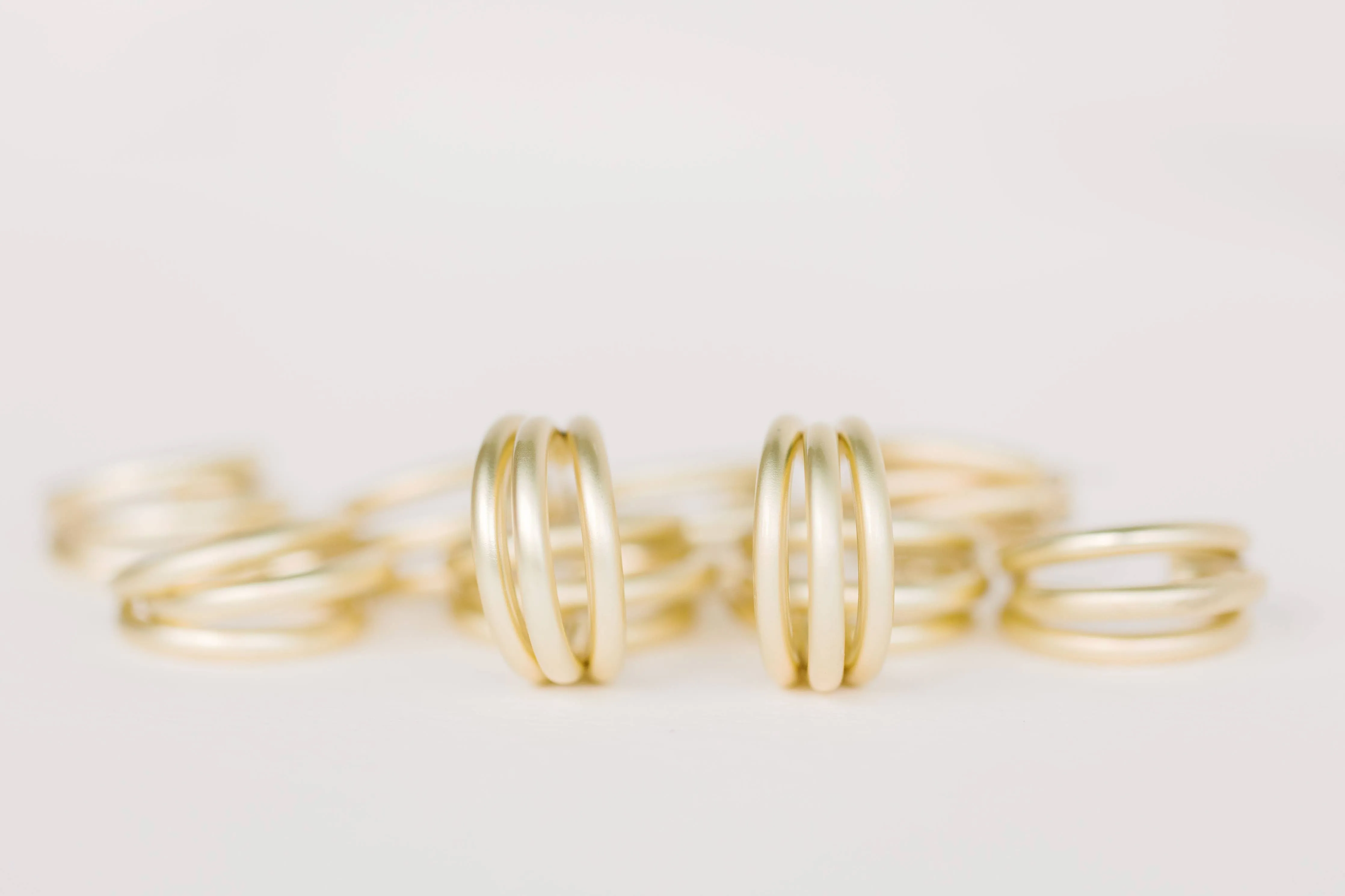Gold Triple Statement Hoop Earrings