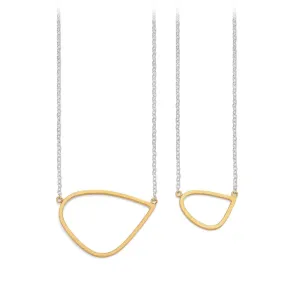 Gold Wing Pendant with Silver Chain