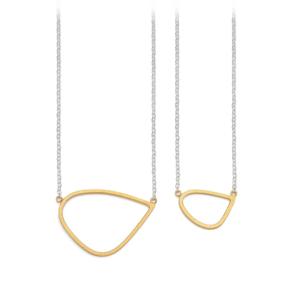 Gold Wing Pendant with Silver Chain