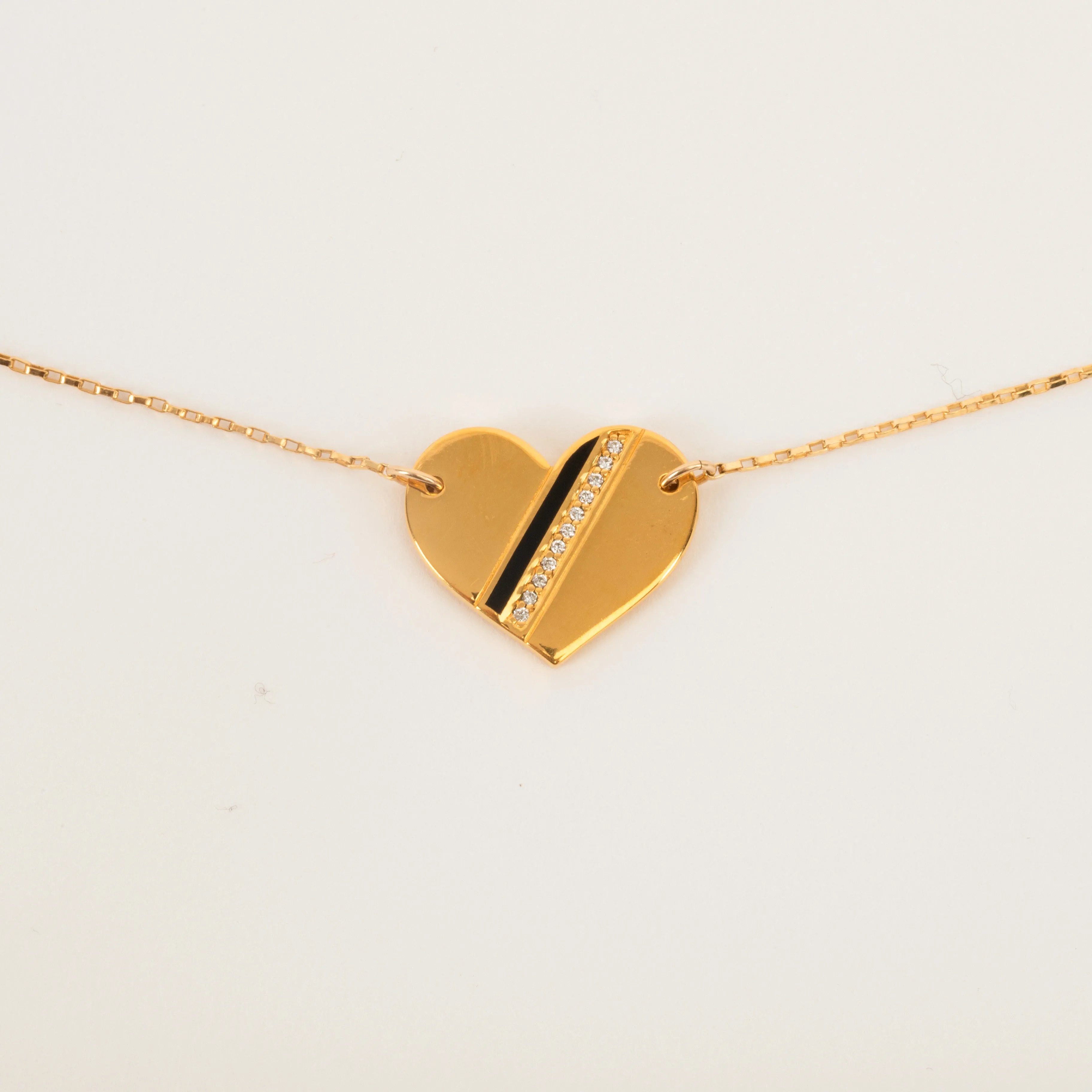 Golden Heart Stripe Necklace