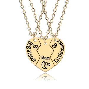 Good Friends Series Stitching Pattern Pendant Necklace