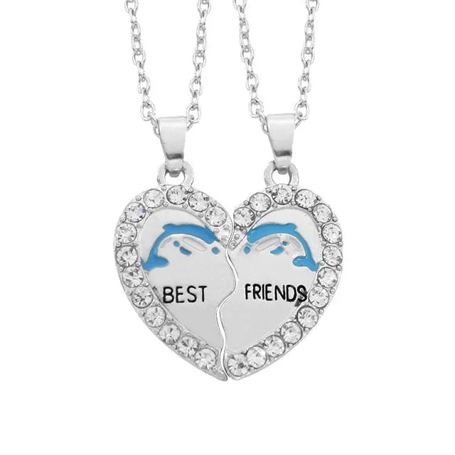 Good Friends Series Stitching Pattern Pendant Necklace