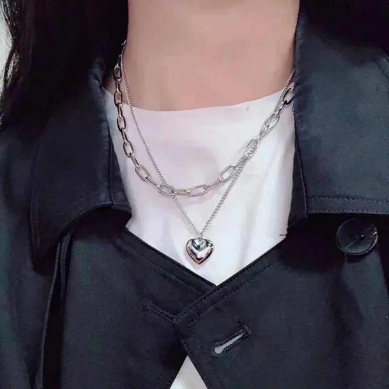 Gothic Hollow Cross Pendant Necklace – Vintage Silver Street Style Jewelry