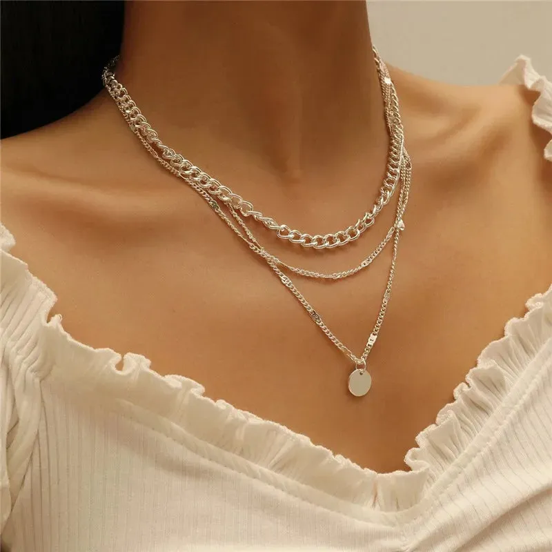 Gothic Hollow Cross Pendant Necklace – Vintage Silver Street Style Jewelry