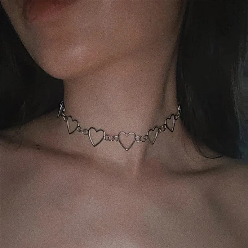 Gothic Hollow Cross Pendant Necklace – Vintage Silver Street Style Jewelry
