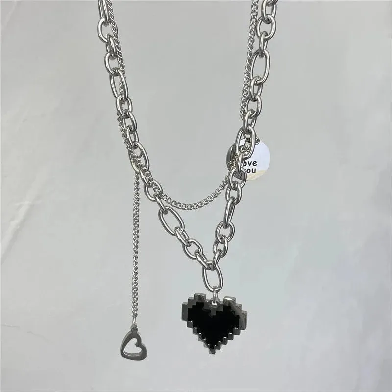 Gothic Hollow Cross Pendant Necklace – Vintage Silver Street Style Jewelry