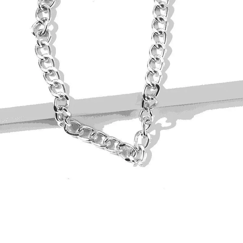 Gothic Hollow Cross Pendant Necklace – Vintage Silver Street Style Jewelry