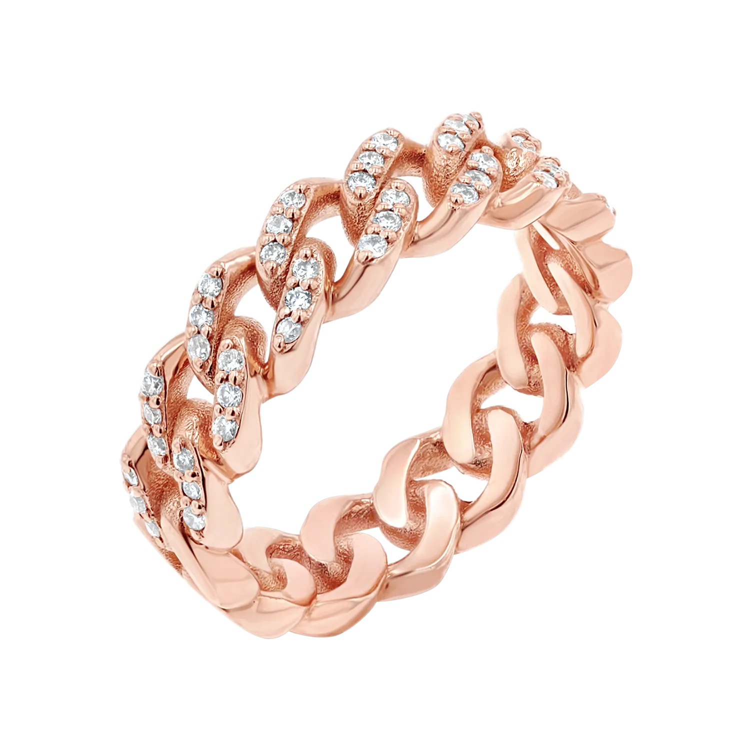Grand Cuban Link Diamond Pave Ring