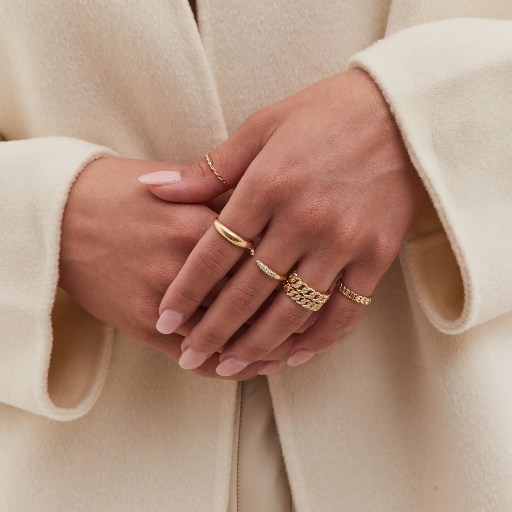 Grand Cuban Link Diamond Pave Ring
