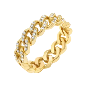 Grand Cuban Link Diamond Pave Ring