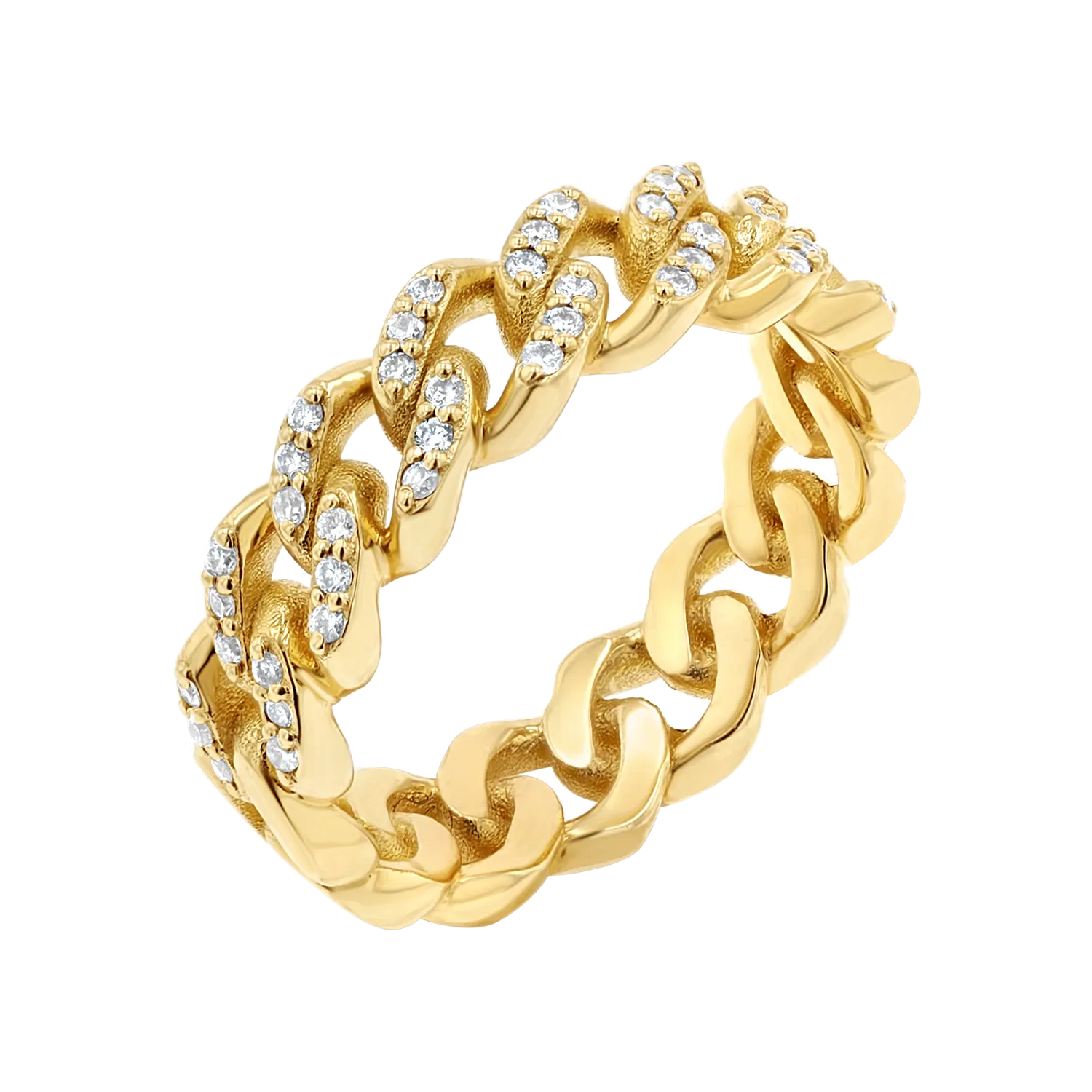 Grand Cuban Link Diamond Pave Ring