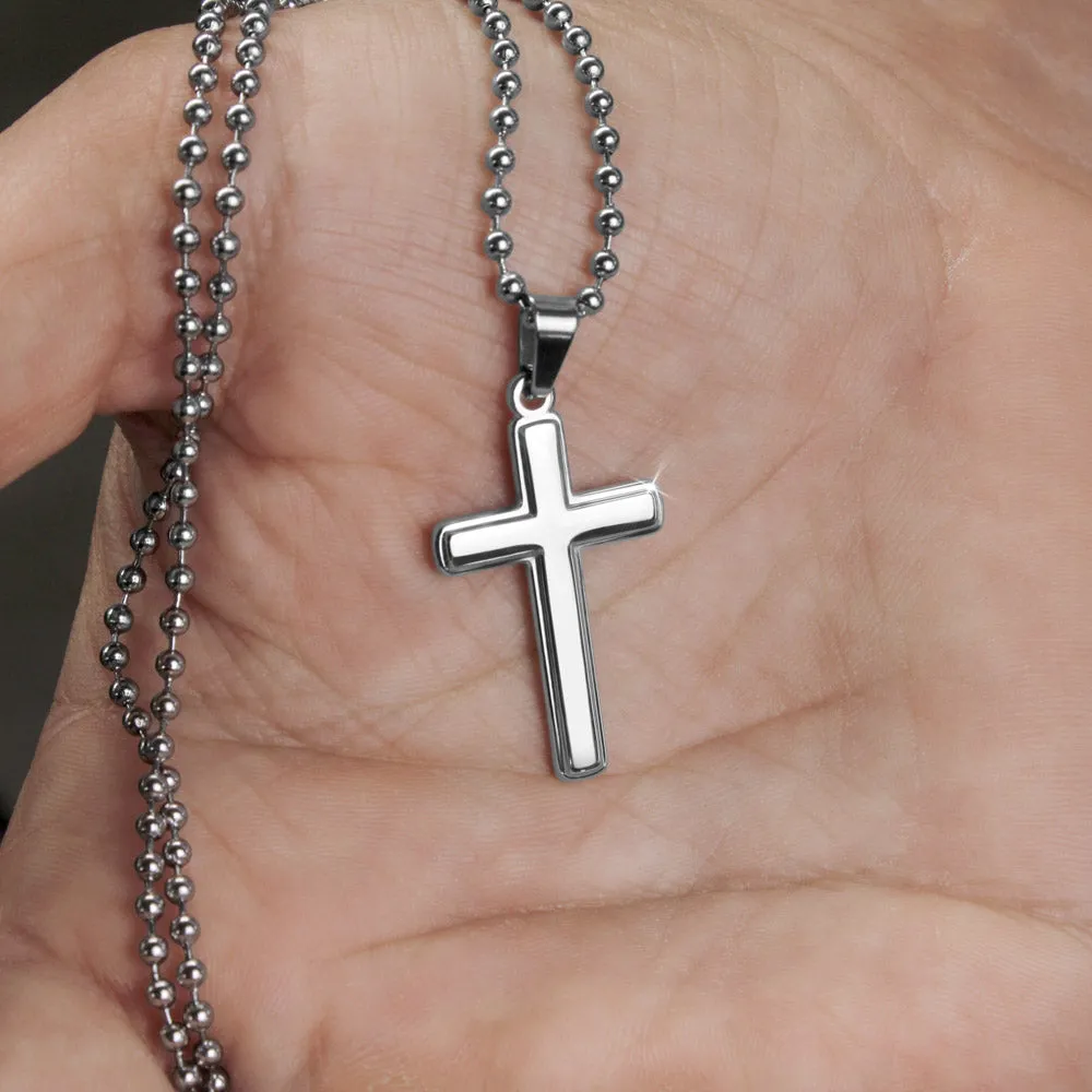 Grandson, Always in my heart-Cross Necklace