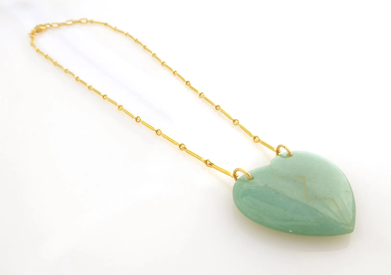Green aventurine heartbreak necklace