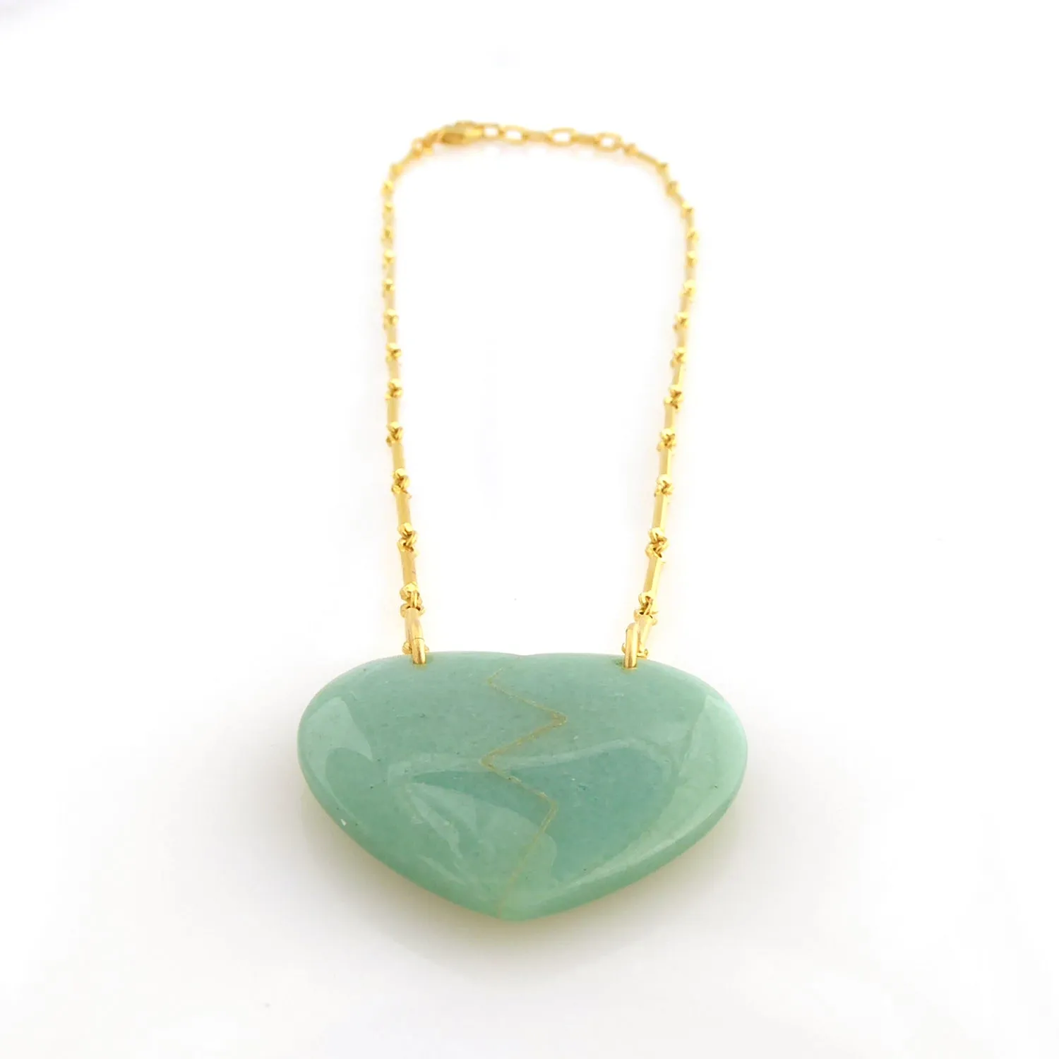 Green aventurine heartbreak necklace