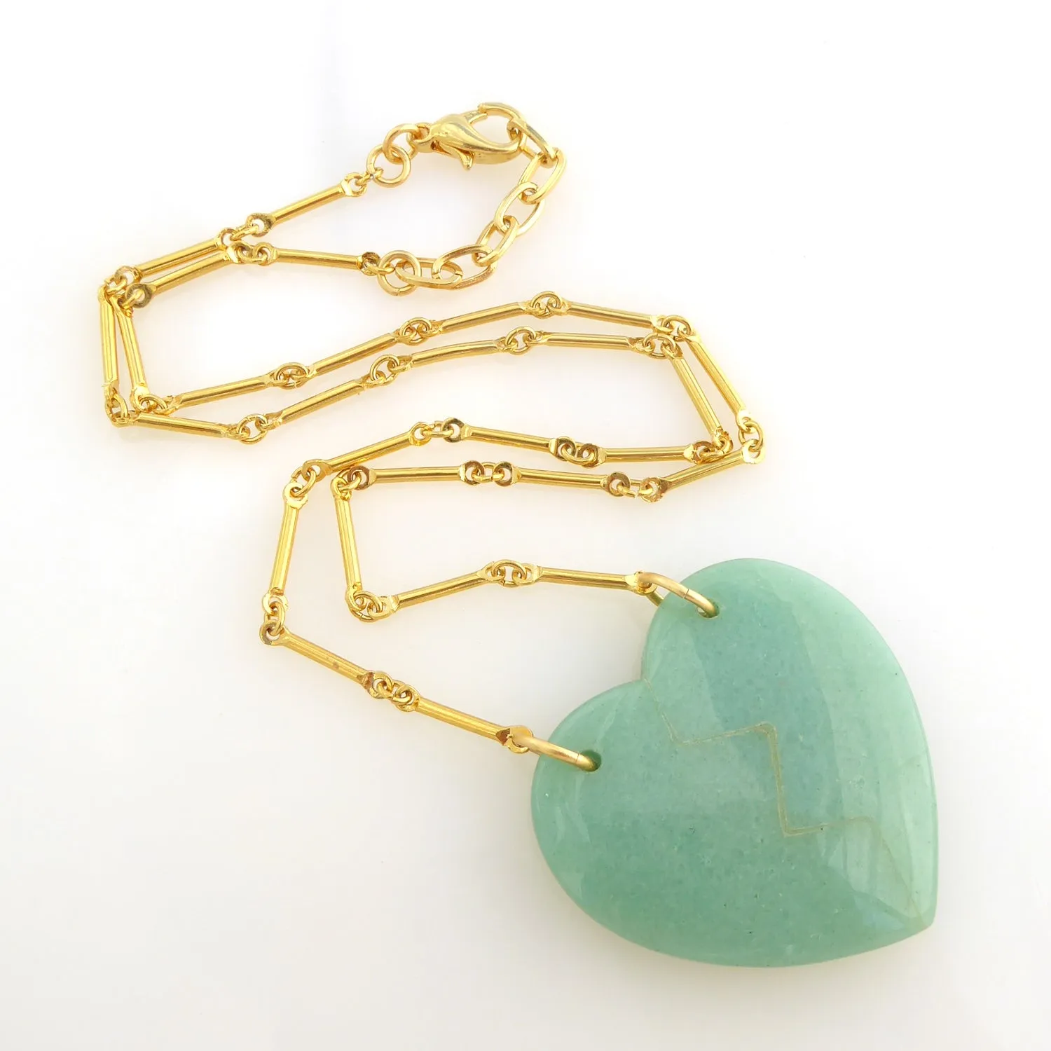 Green aventurine heartbreak necklace