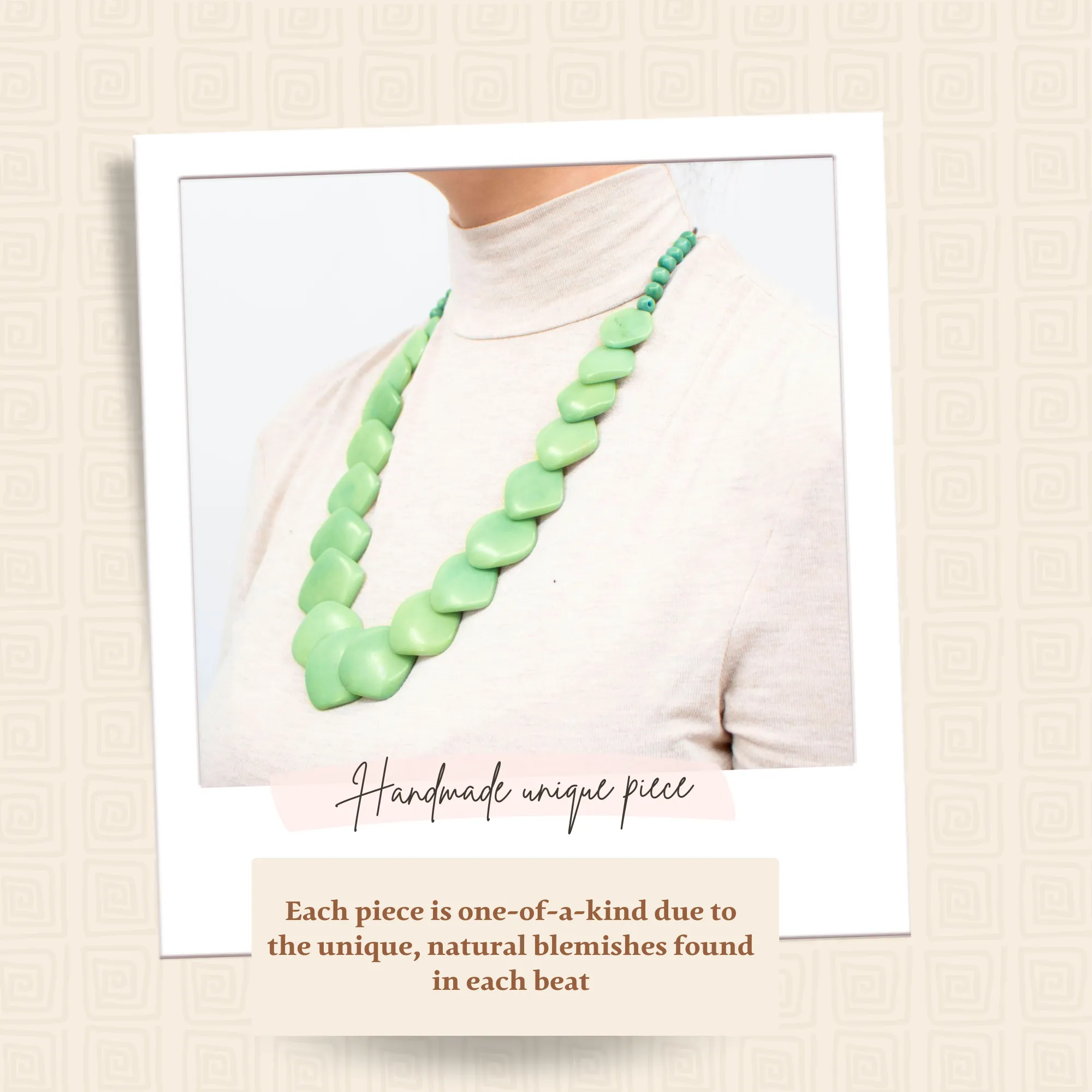 Green Rhombus Tagua Necklace